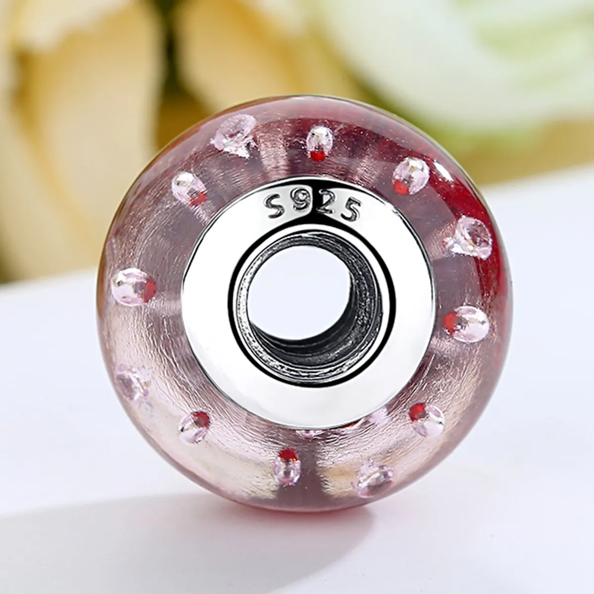 Pandora Style Rød Murano Glass Charm - SCZ027