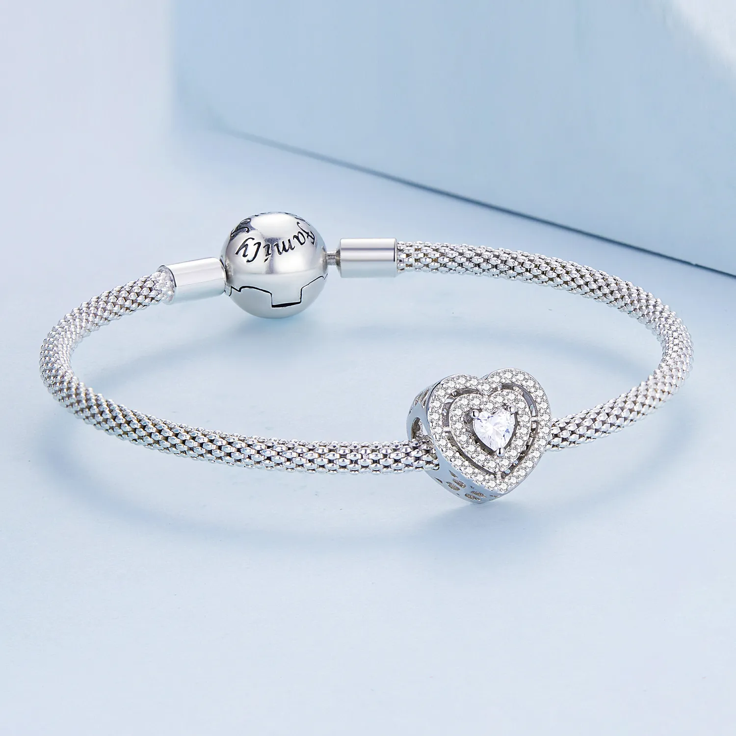 Pandora Style Shining Heart Charm - BSC662