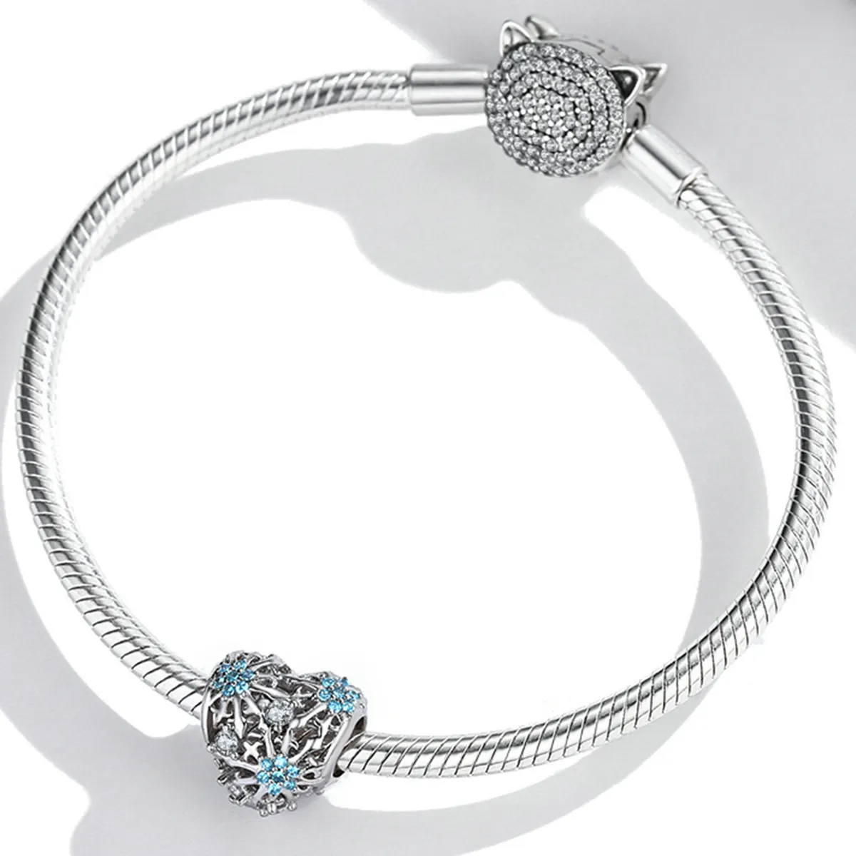 Pandora Style Snowflake Heart Charm - BSC530