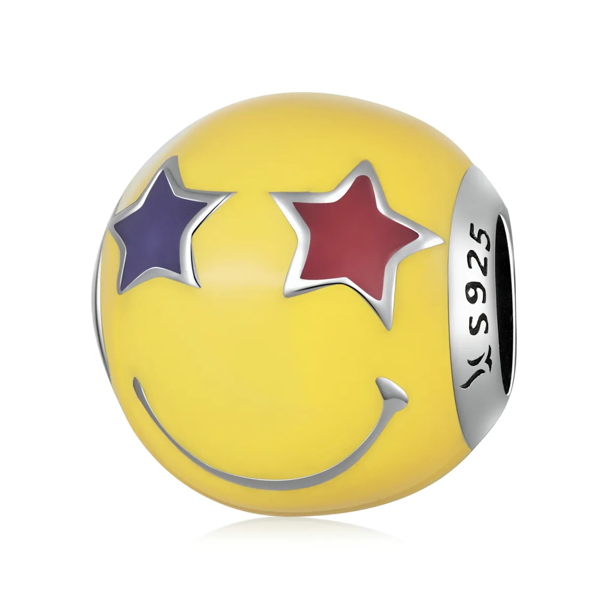 pandora style star eye smiley charm scc2190