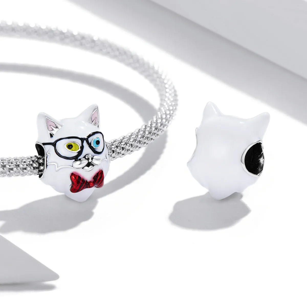 Pandora Style White Cat Charm - SCC2093