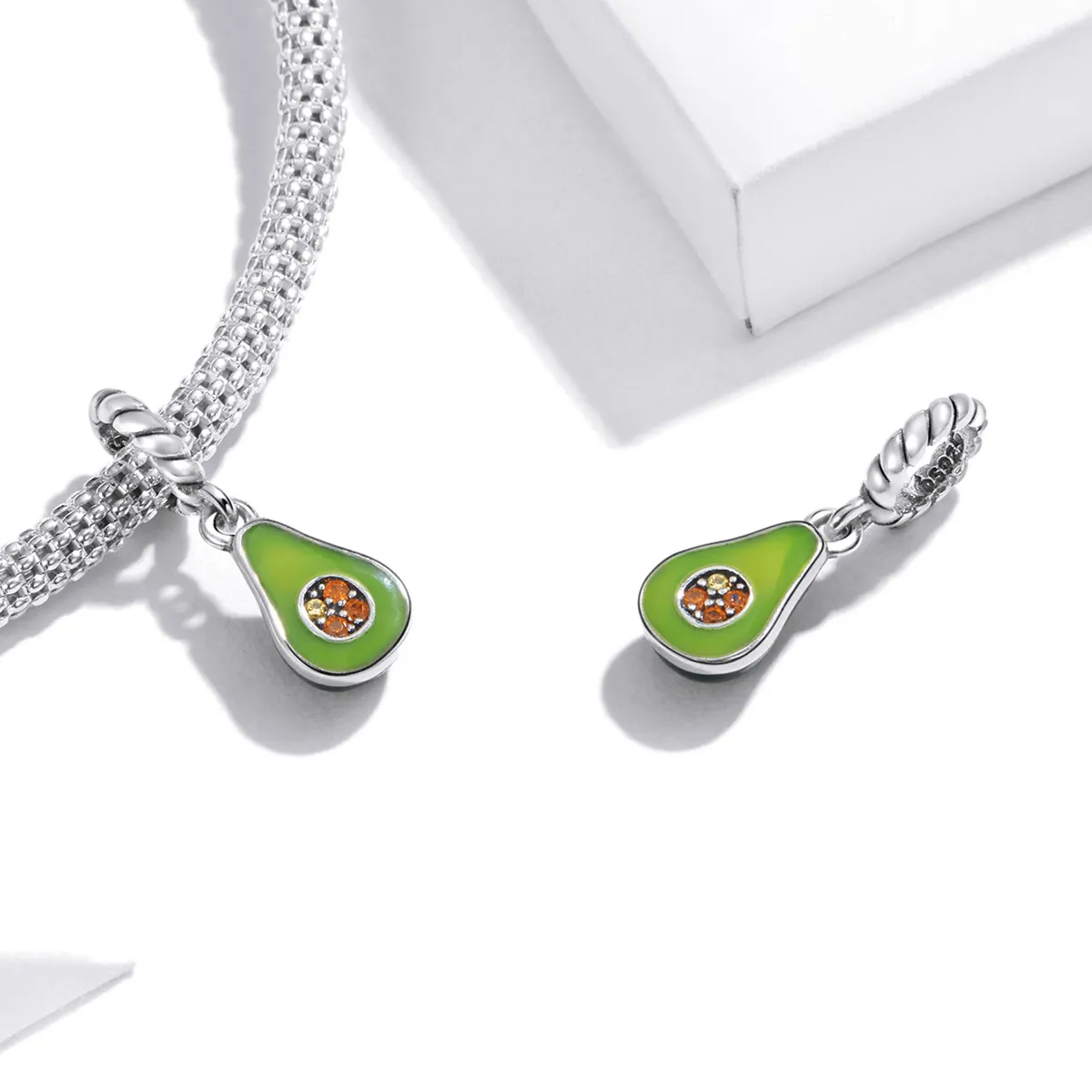 Pandora Style Avocado Dangle - BSC472