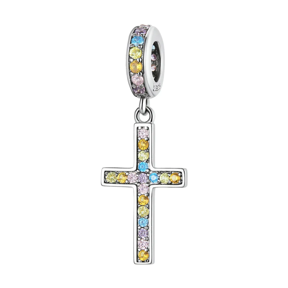 pandora style colorful cross dangle scc2156