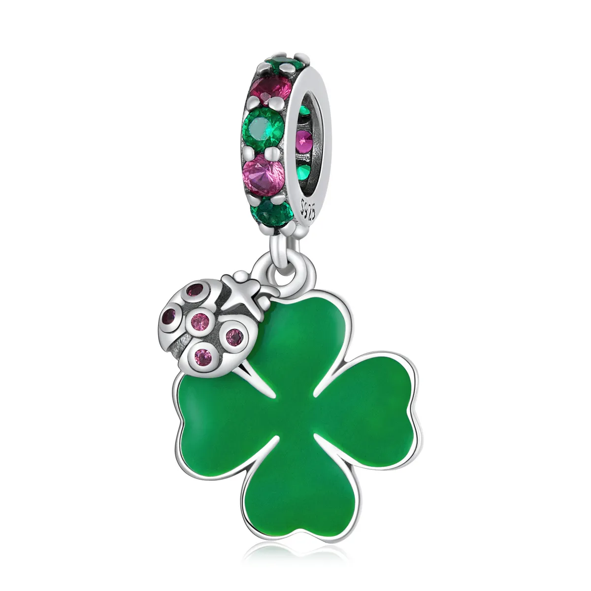 pandora style ladybug clover dingle scc2187