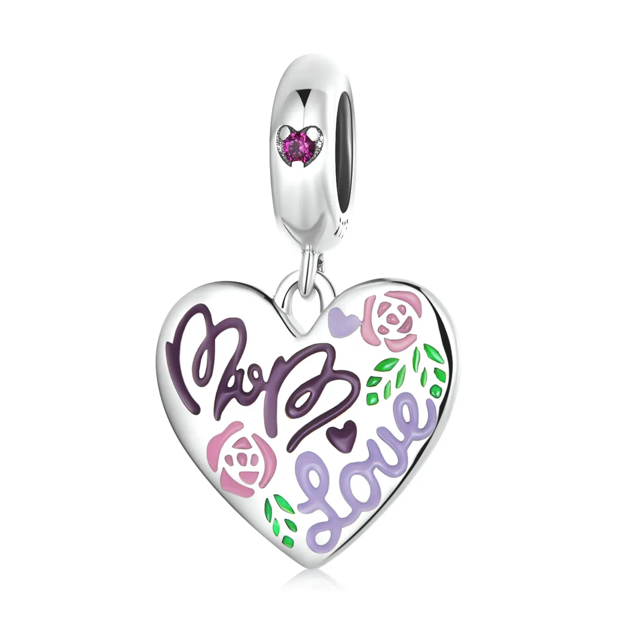 Pandora Style Morsdag - Fargerike graffitihjerter Dangle - BSC594