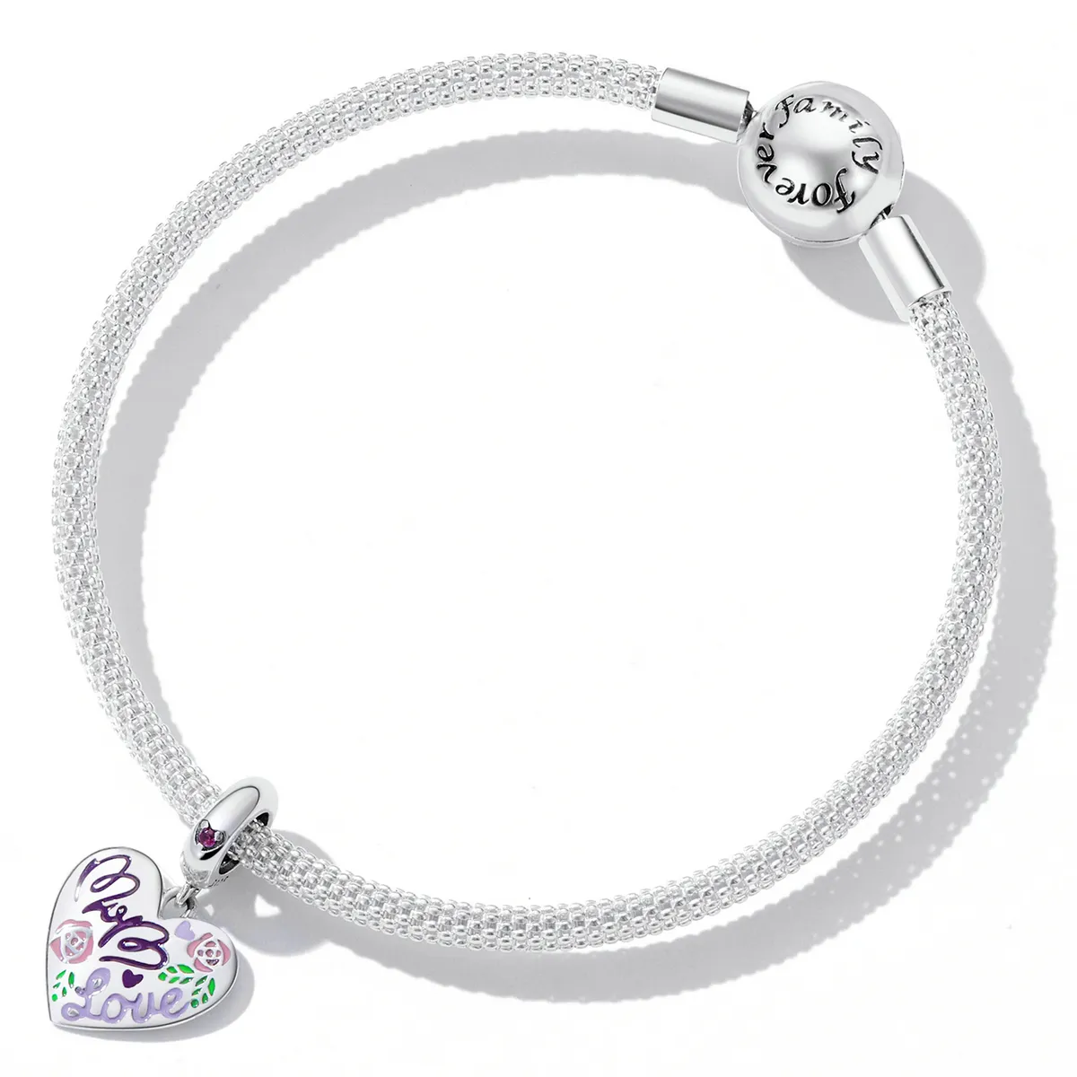 Pandora Style Morsdag - Fargerike graffitihjerter Dangle - BSC594