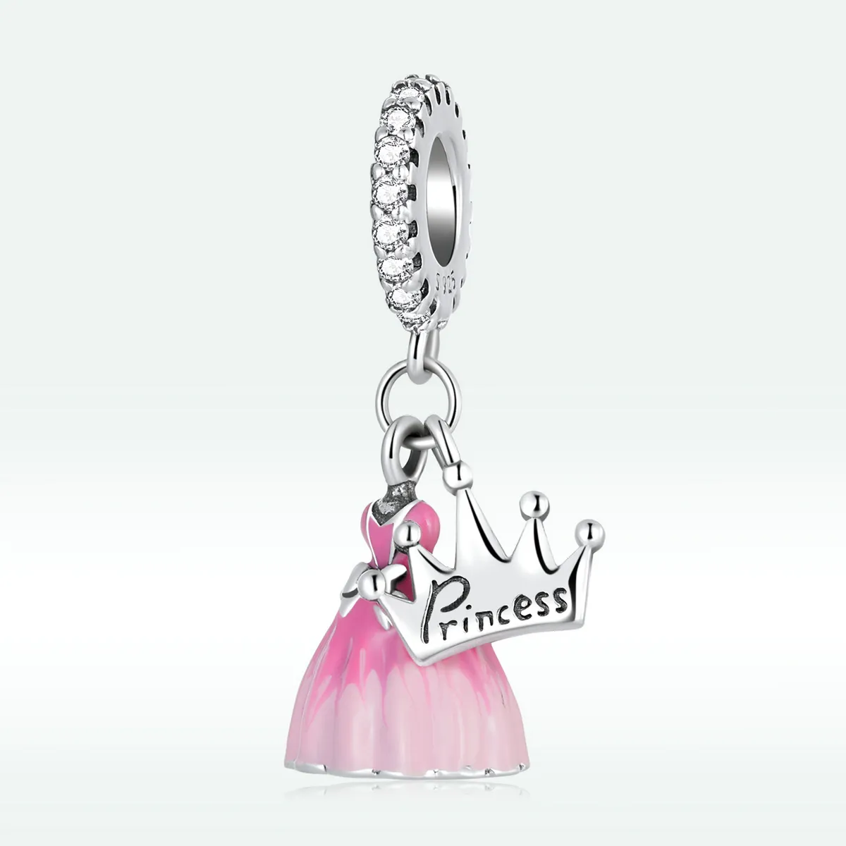 Pandora Style Princess Dress Crown Dangle - SCC2203