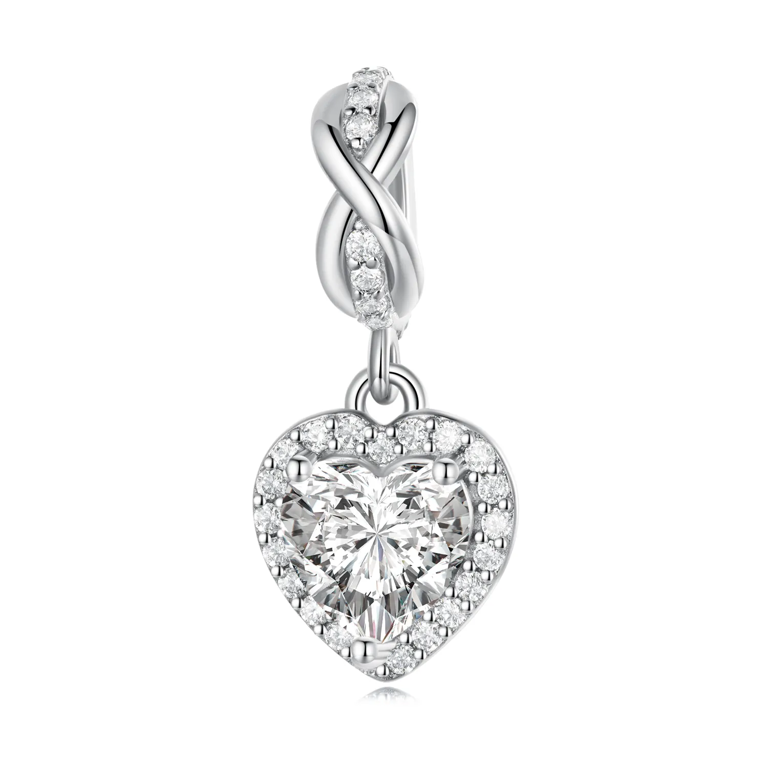 pandora style shining heart dangle bsc663