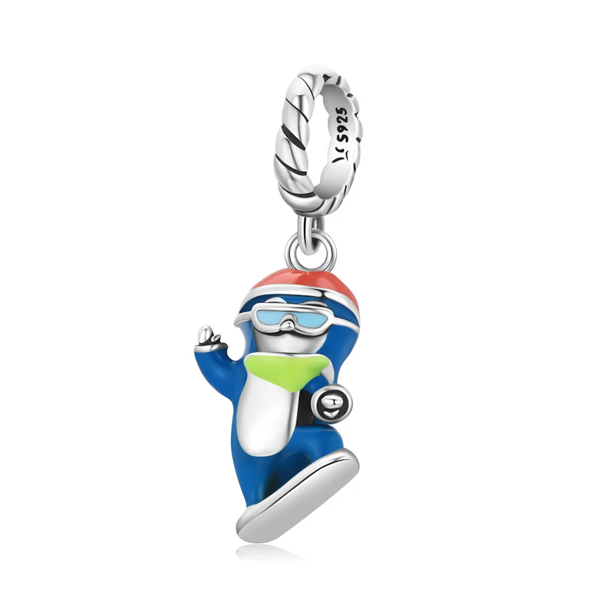 Pandora Style Ski Penguin Dangle - SCC2003