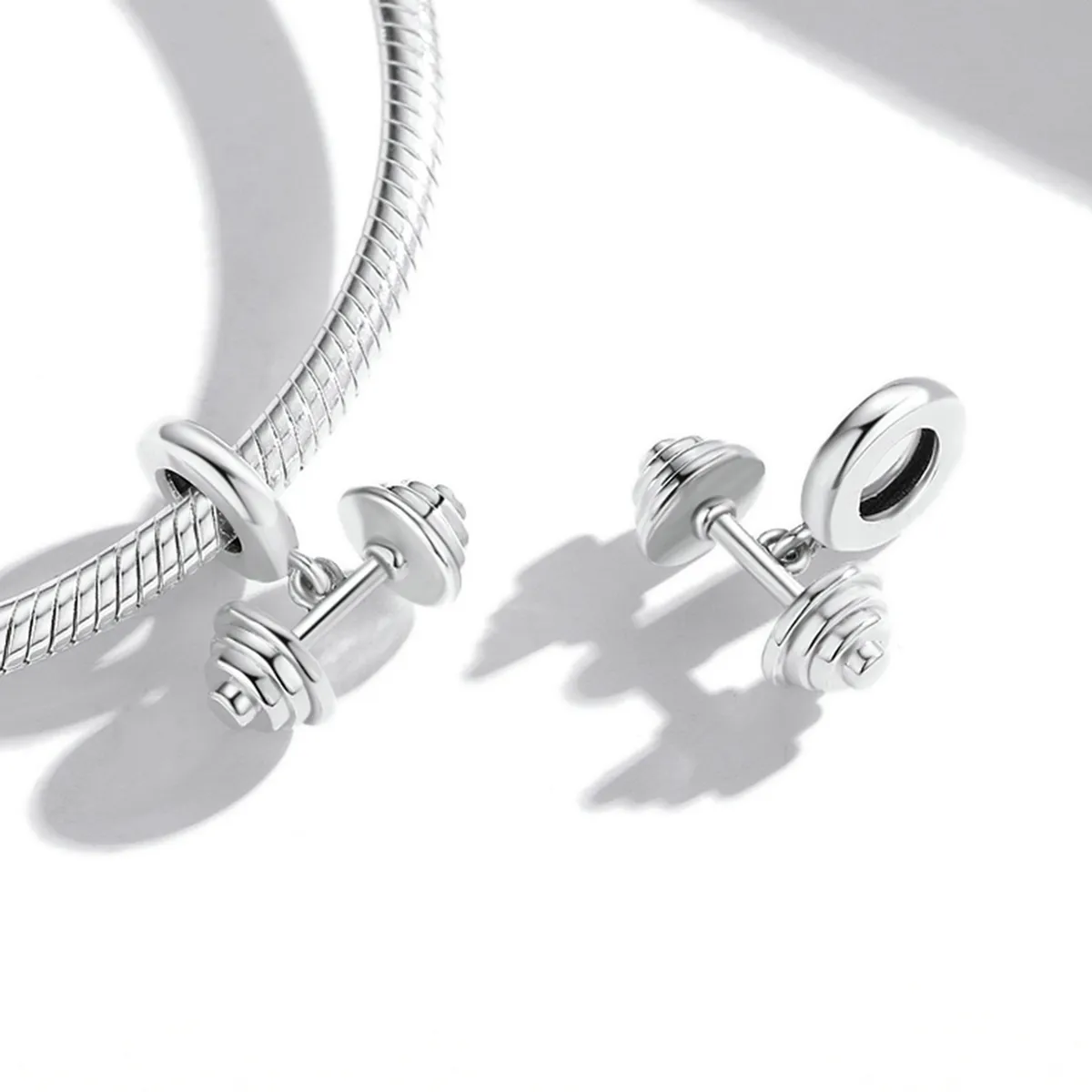 Pandora Style Vektløfting Barbell Dangle - SCC2052