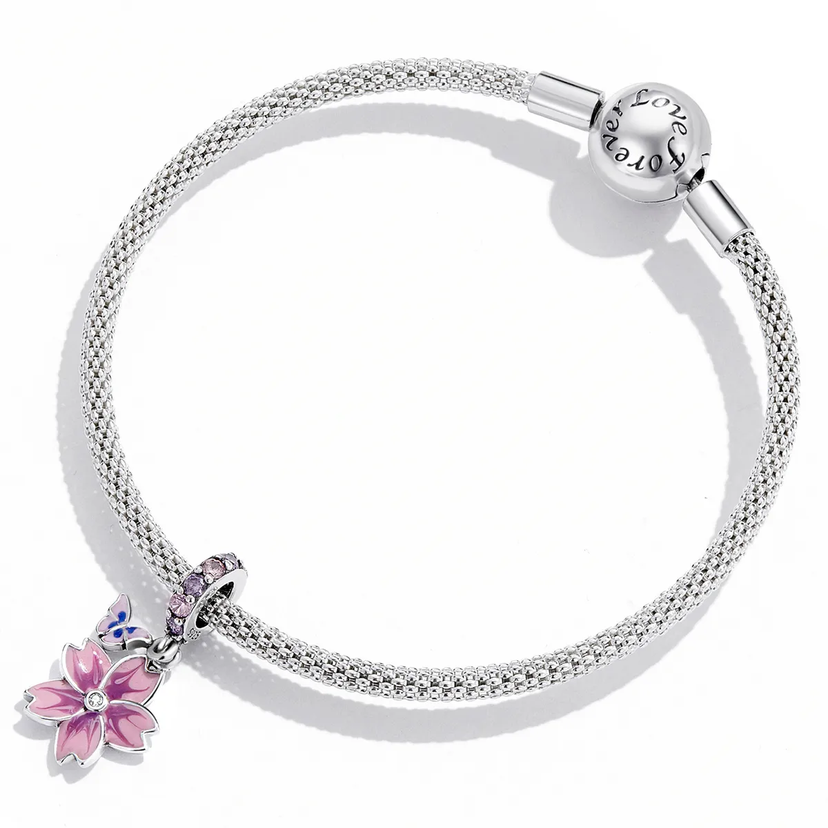 Pandora-stil sommerfugler og blomster dingler - SCC2185