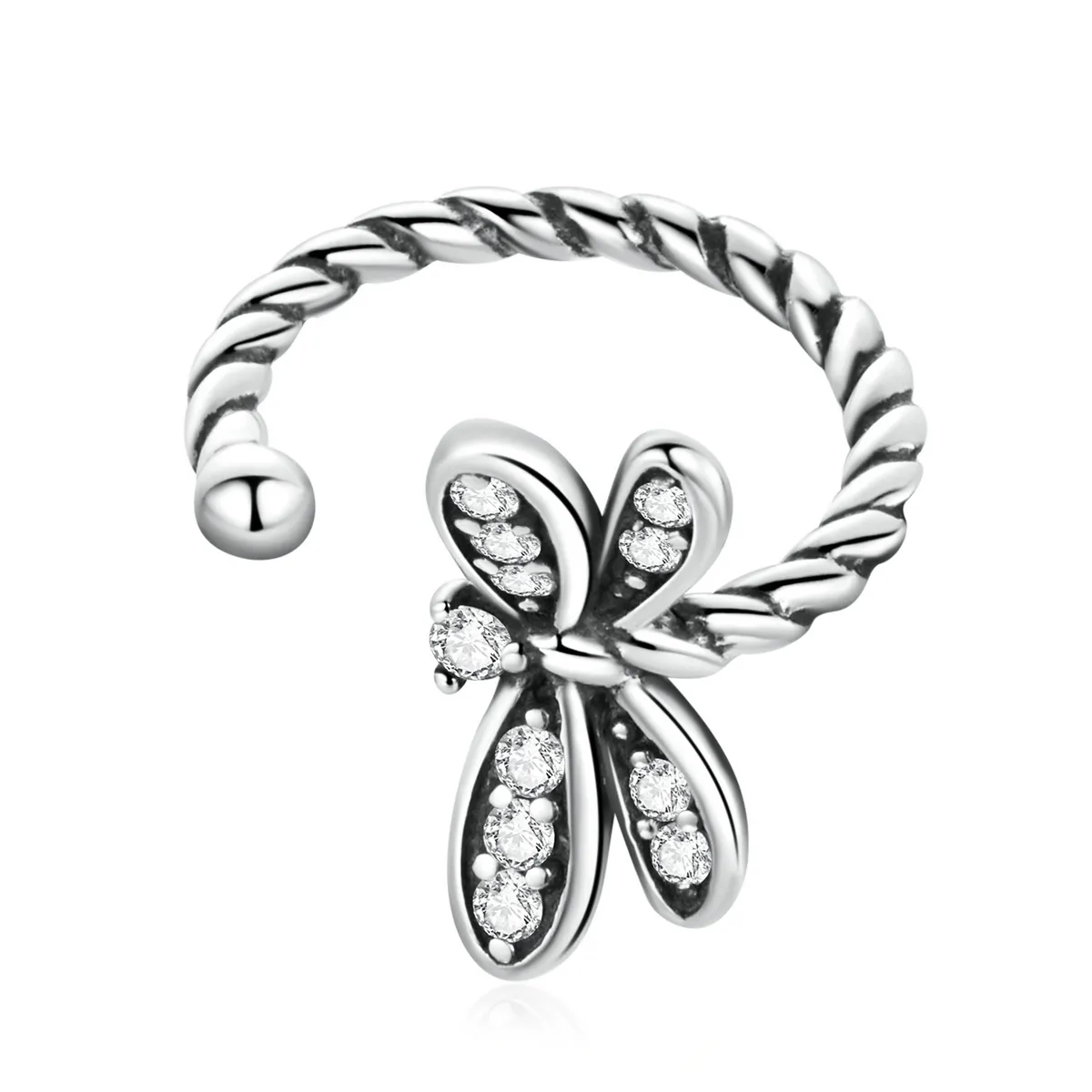 Pandora Style Delicate Dragonfly Øreklips - SCE1295