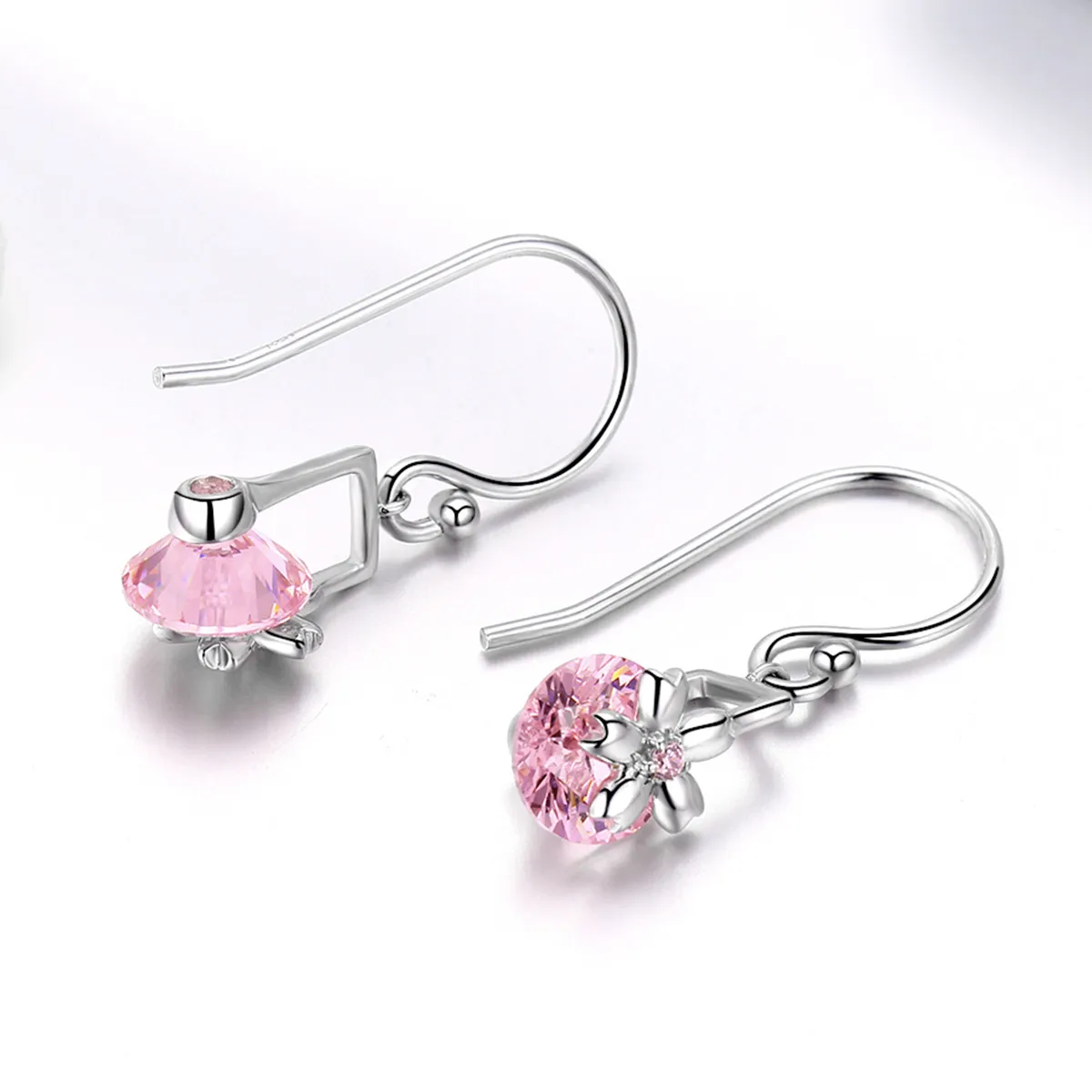 Pandora Style Cherry Blossoms Hanging Earrings - BSE039