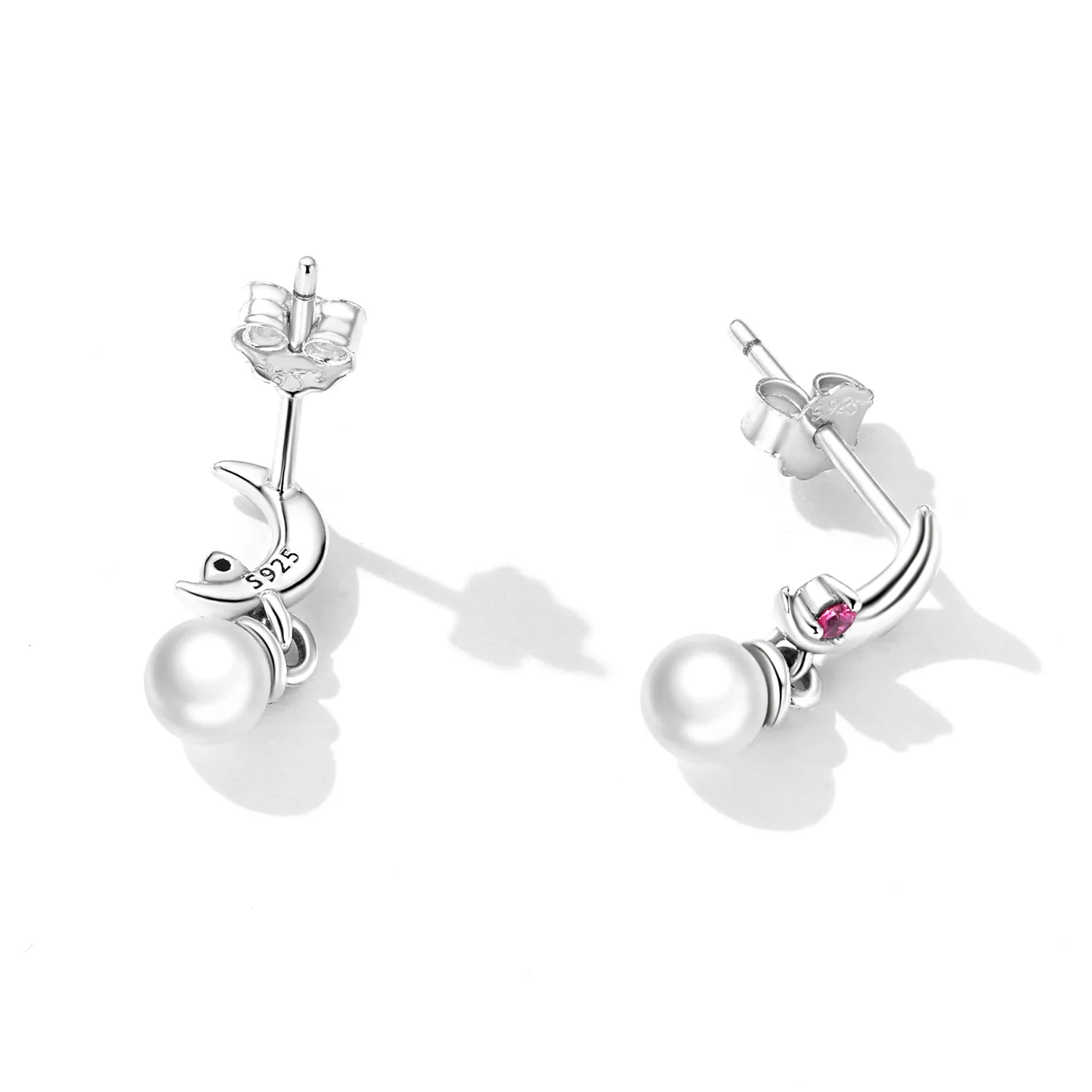 Pandora Style Pearl Moon Hengende øredobber - SCE1430