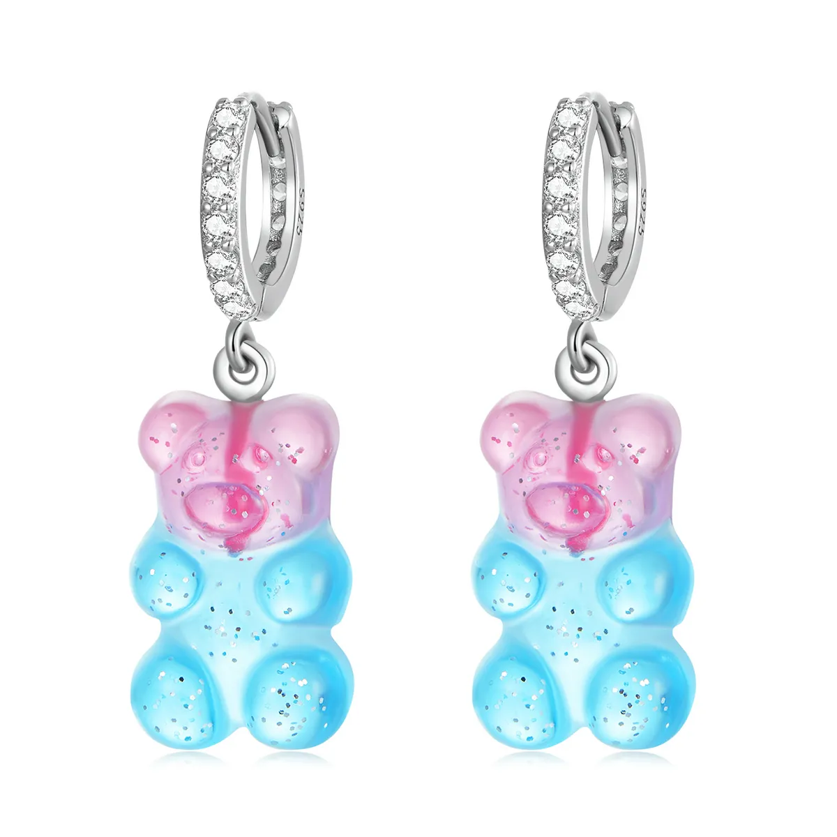 pandora style candy bear hoop øredobber sce1388