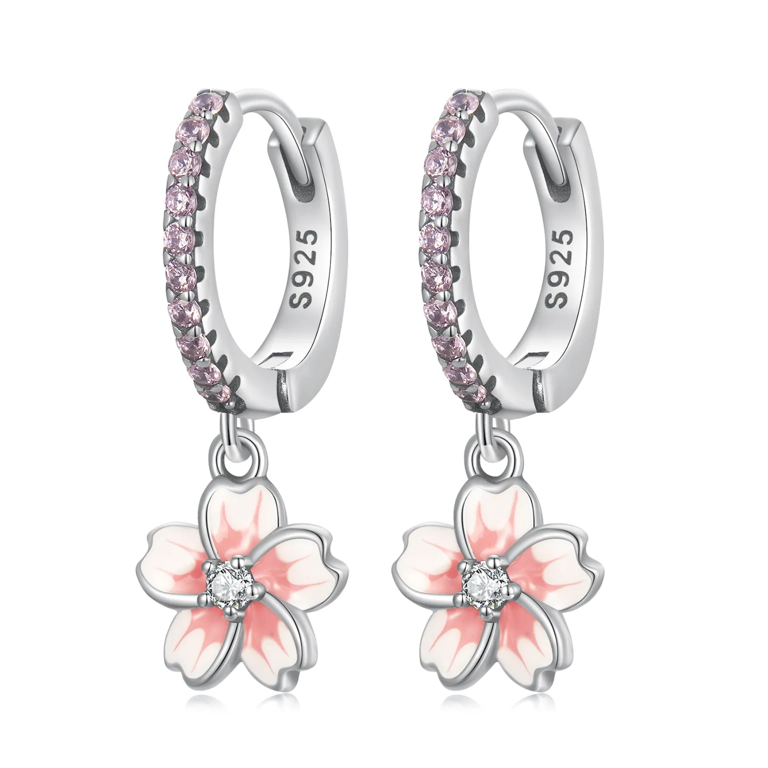 Pandora Style Cherry Blossoms Hoop øredobber - SCE1509