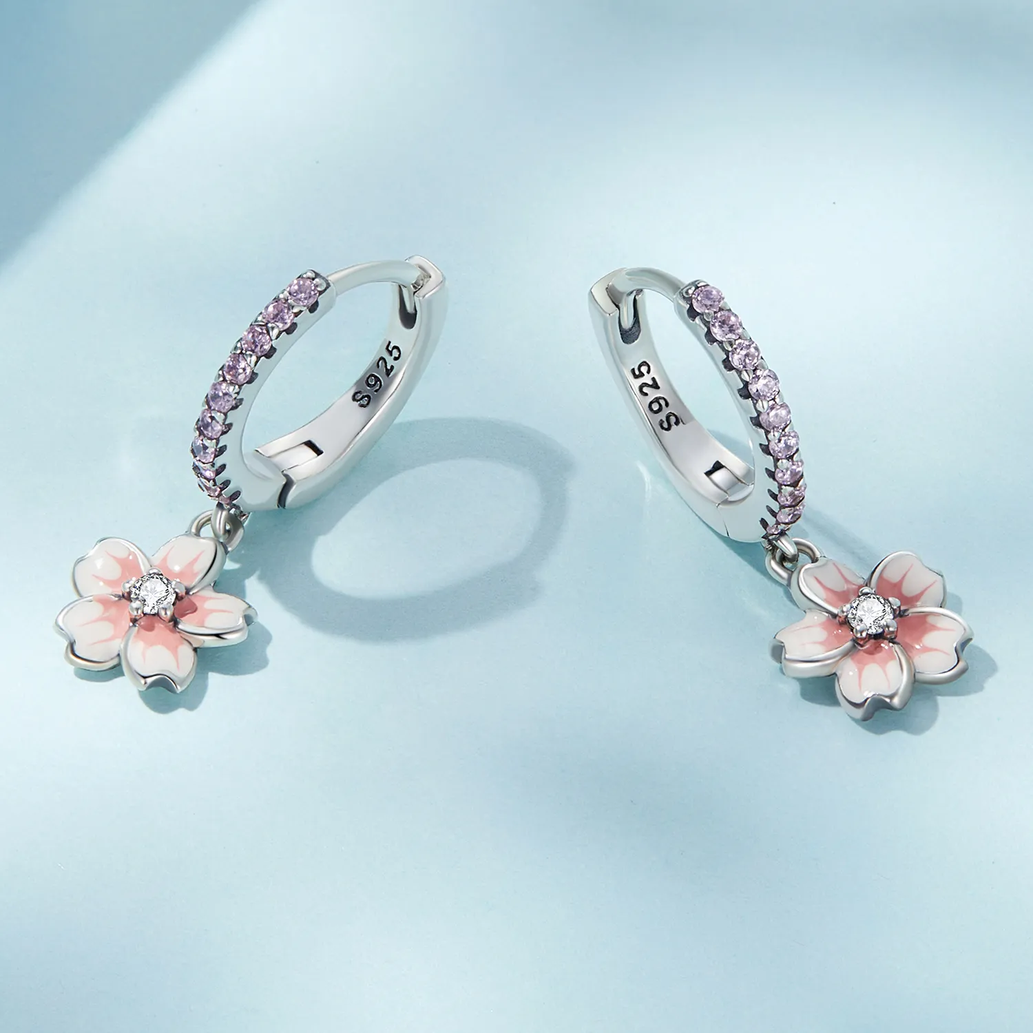 Pandora Style Cherry Blossoms Hoop øredobber - SCE1509