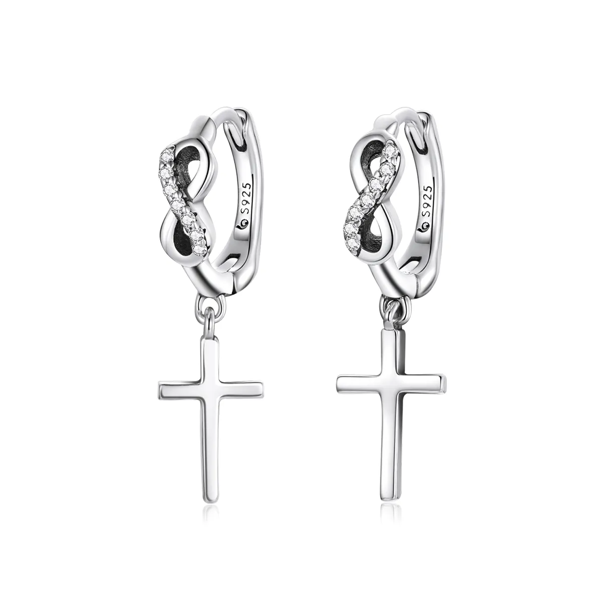 Pandora Style Creative Cross Hoop øredobber - BSE474