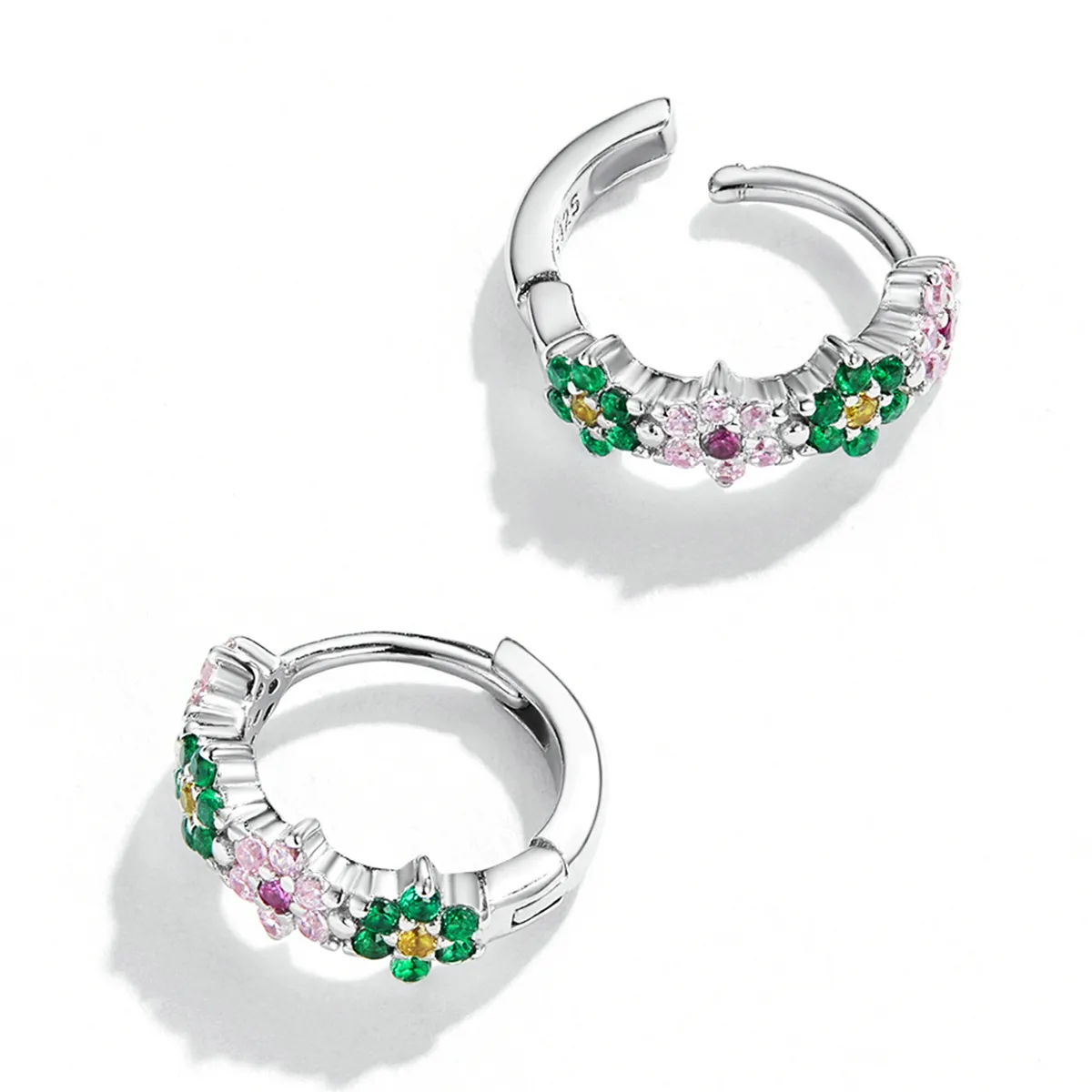 Pandora Style Delicate Flowers Hoop øredobber - SCE1320