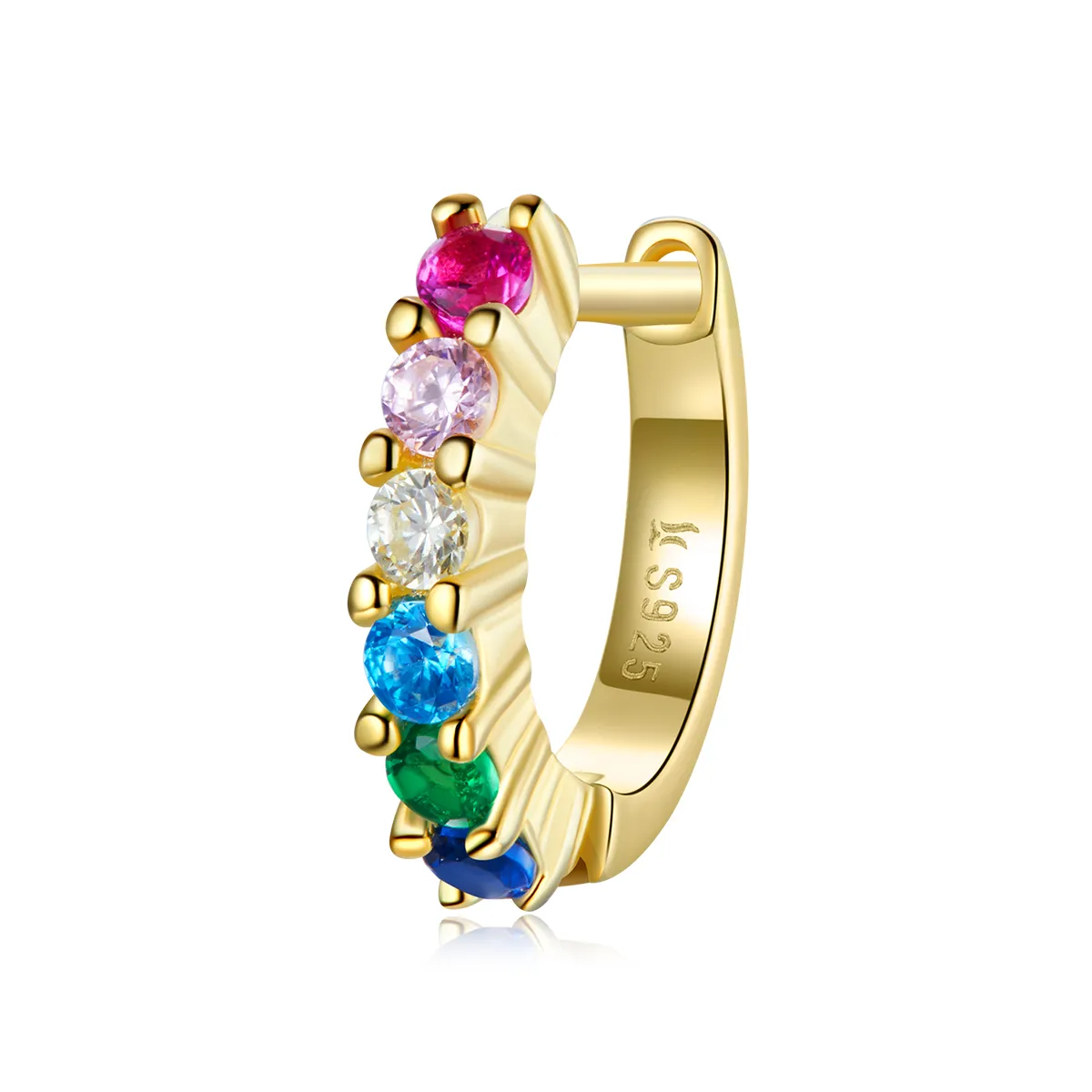 pandora style earside rainbow hoop øredobber sce1098