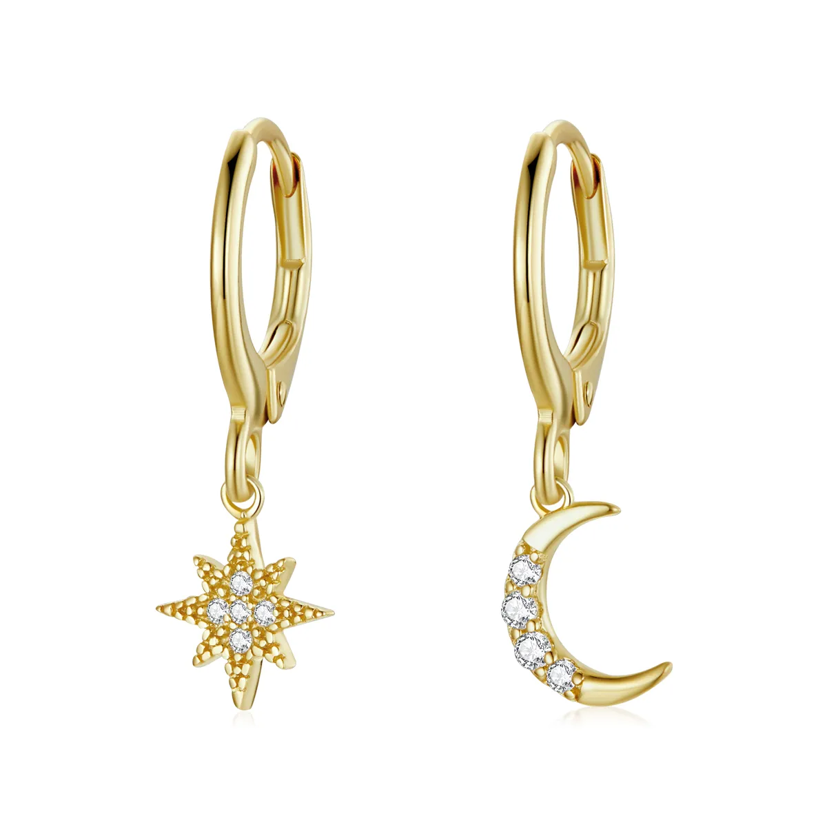 Pandora Style Golden Moon Hoop øredobber - SCE1267