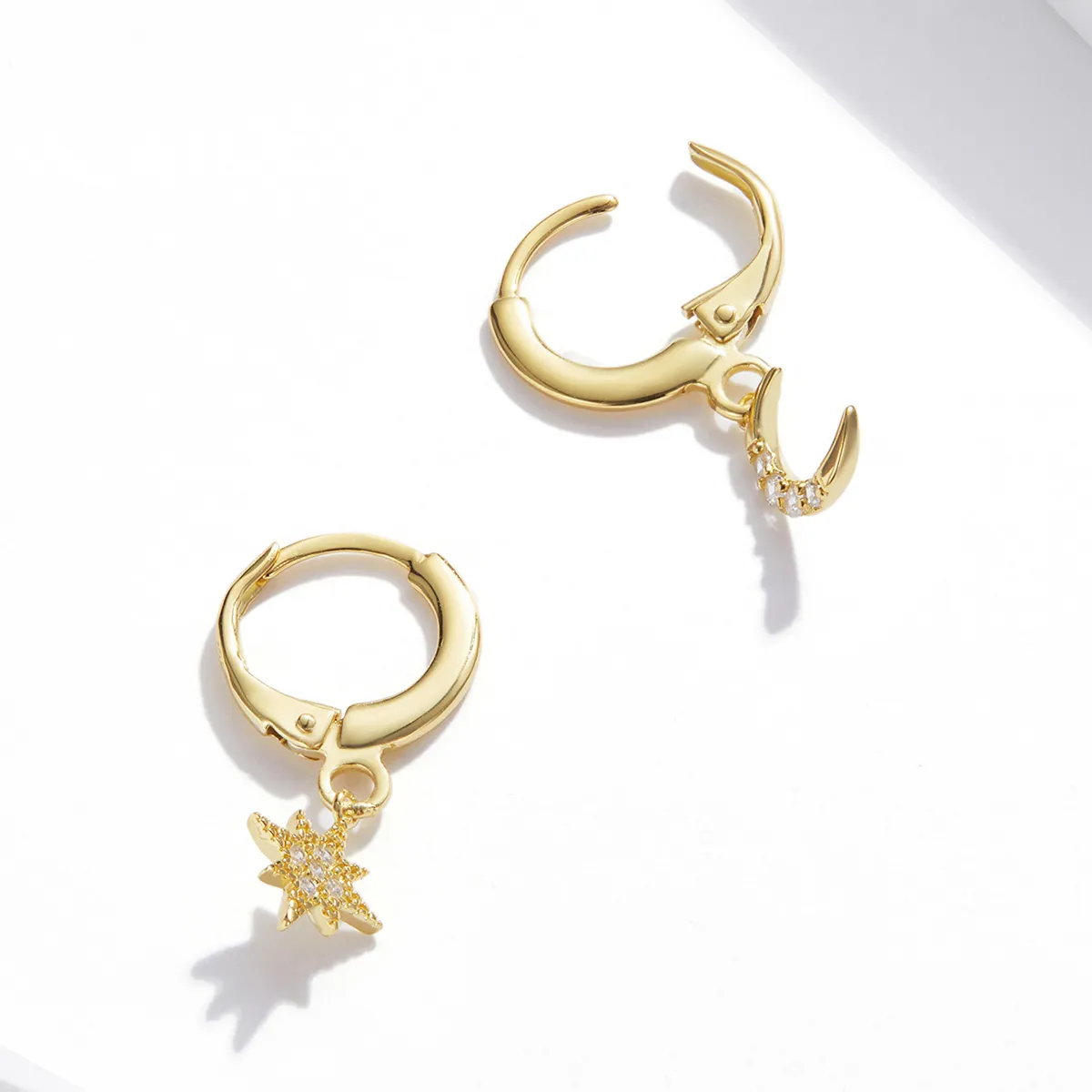 Pandora Style Golden Moon Hoop øredobber - SCE1267