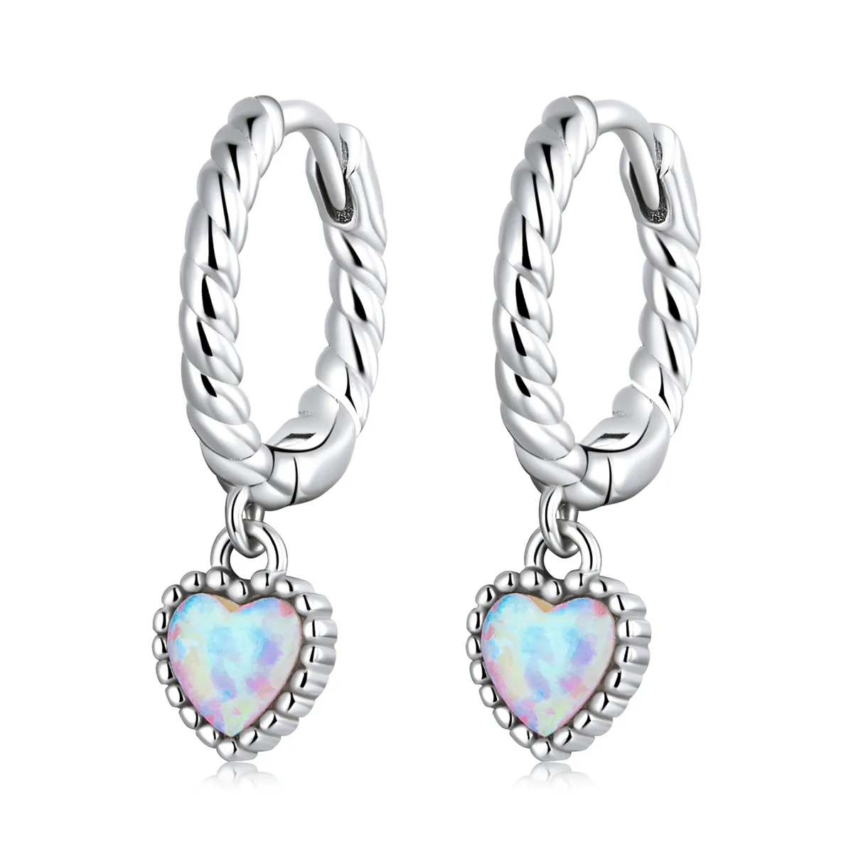 Pandora Style Opal Love Hoop øredobber - SCE1385