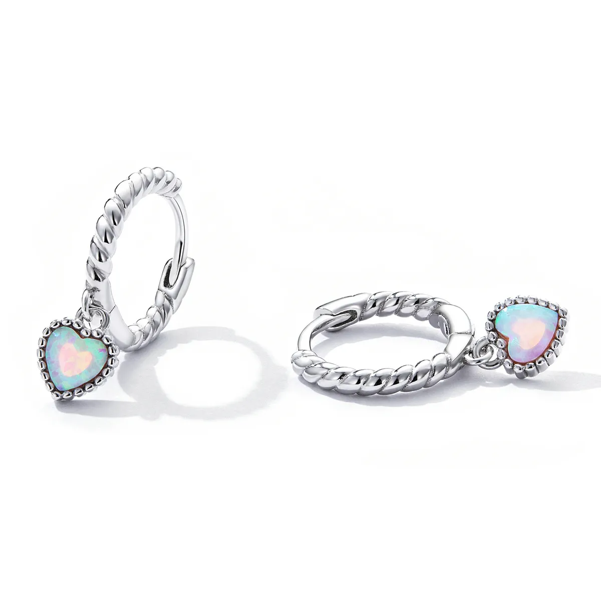 Pandora Style Opal Love Hoop øredobber - SCE1385