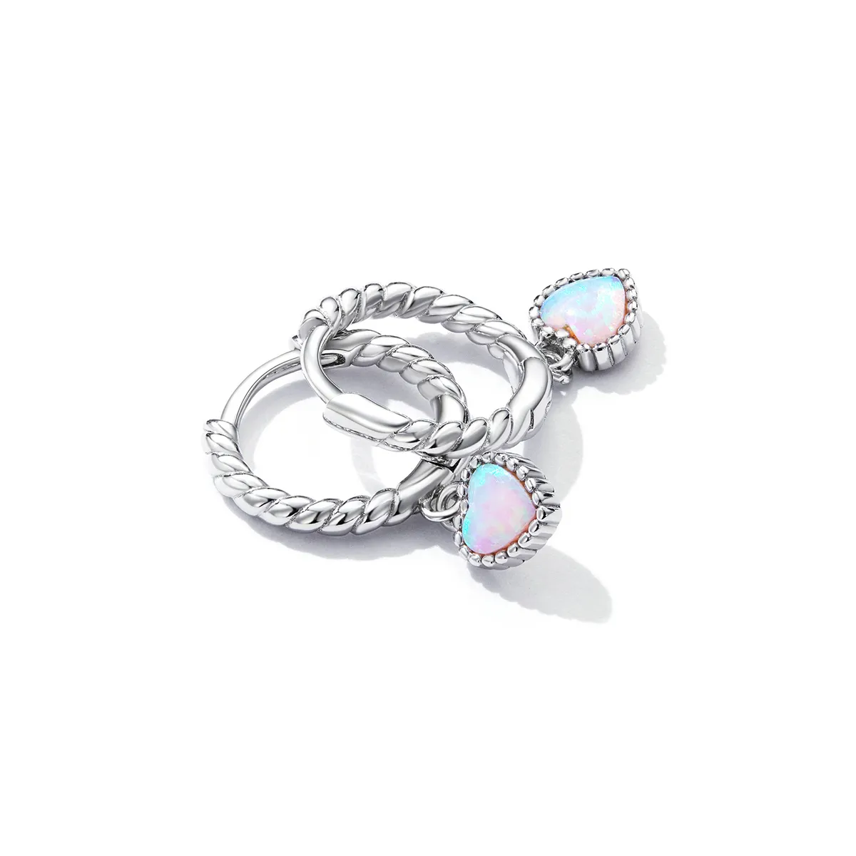 Pandora Style Opal Love Hoop øredobber - SCE1385