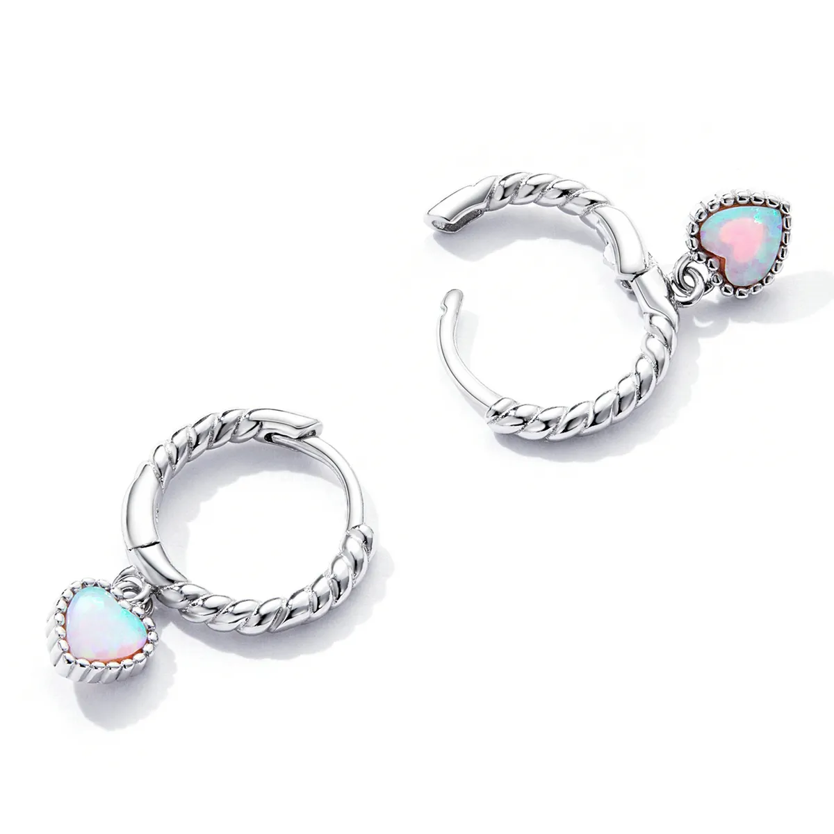 Pandora Style Opal Love Hoop øredobber - SCE1385