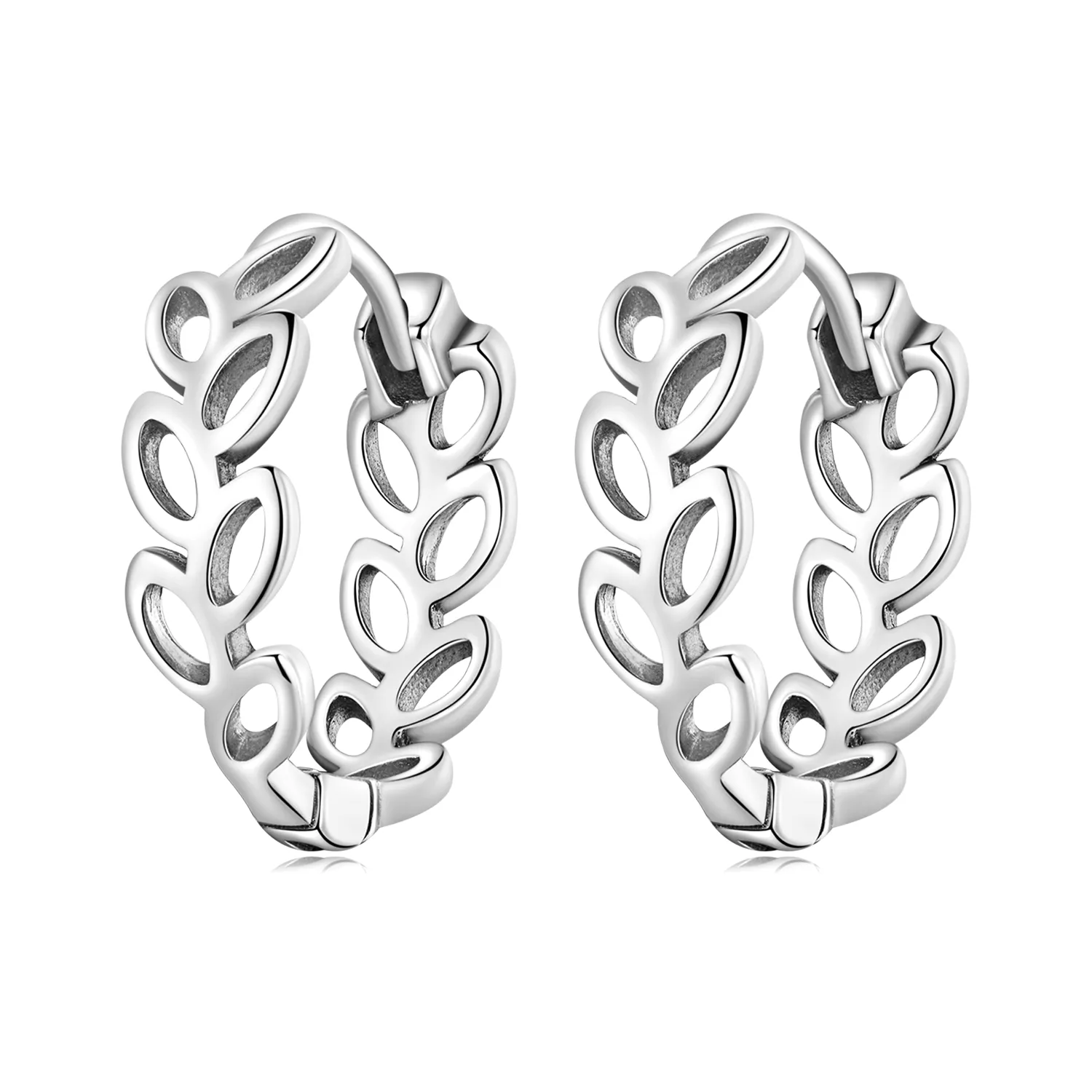 Pandora Style Openwork Out Leaves Hoop øredobber - SCE1461