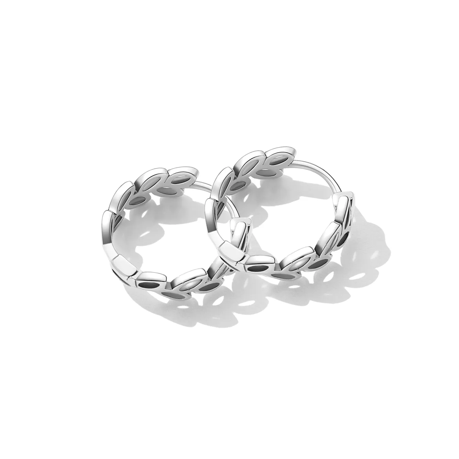 Pandora Style Openwork Out Leaves Hoop øredobber - SCE1461