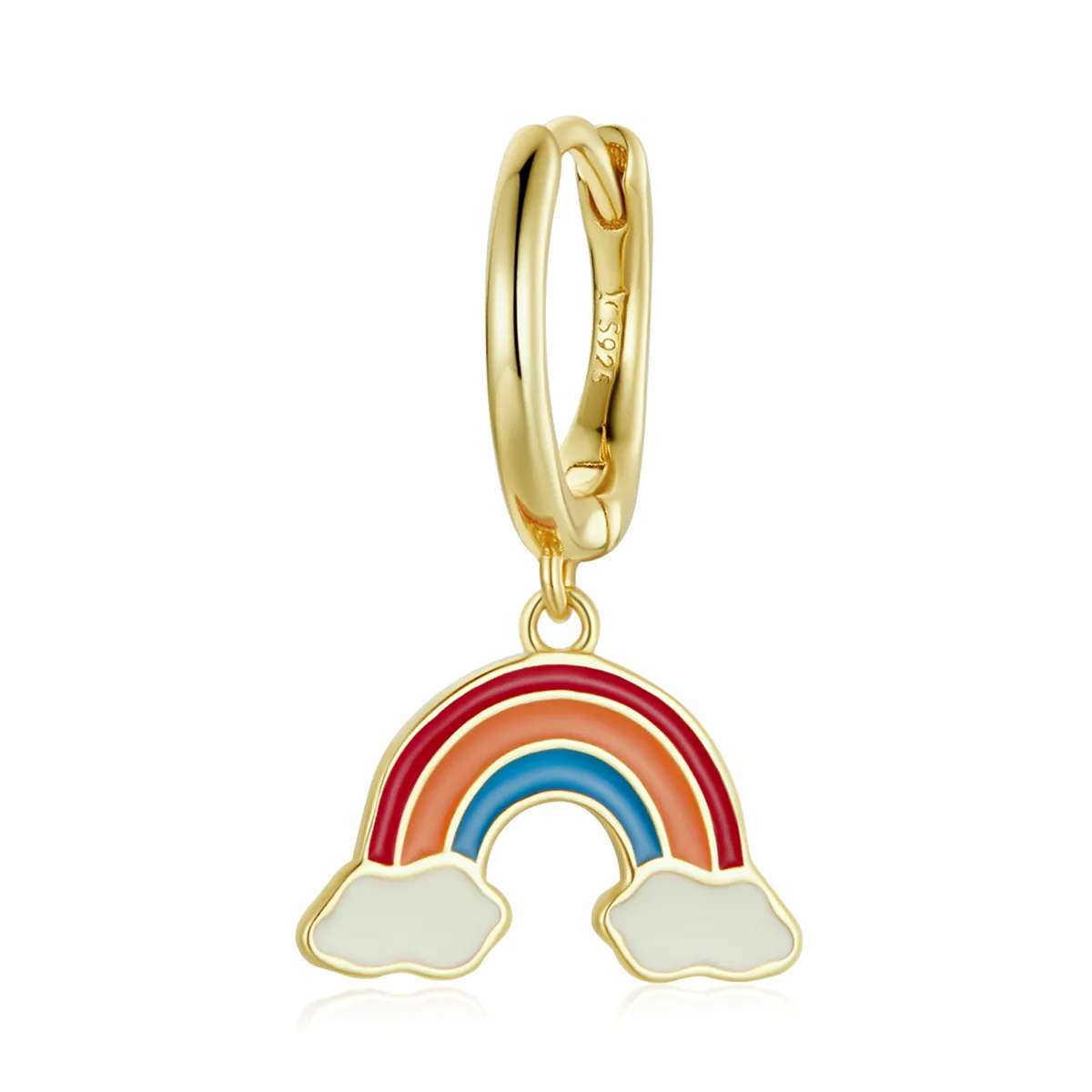 Pandora Style Pop Rainbow Hoop øredobber - SCE1238