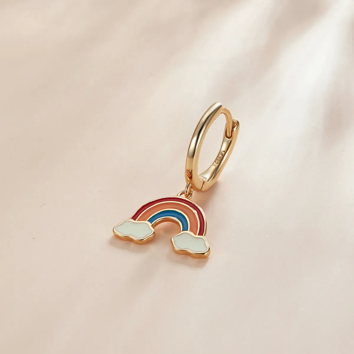 Pandora Style Pop Rainbow Hoop øredobber - SCE1238