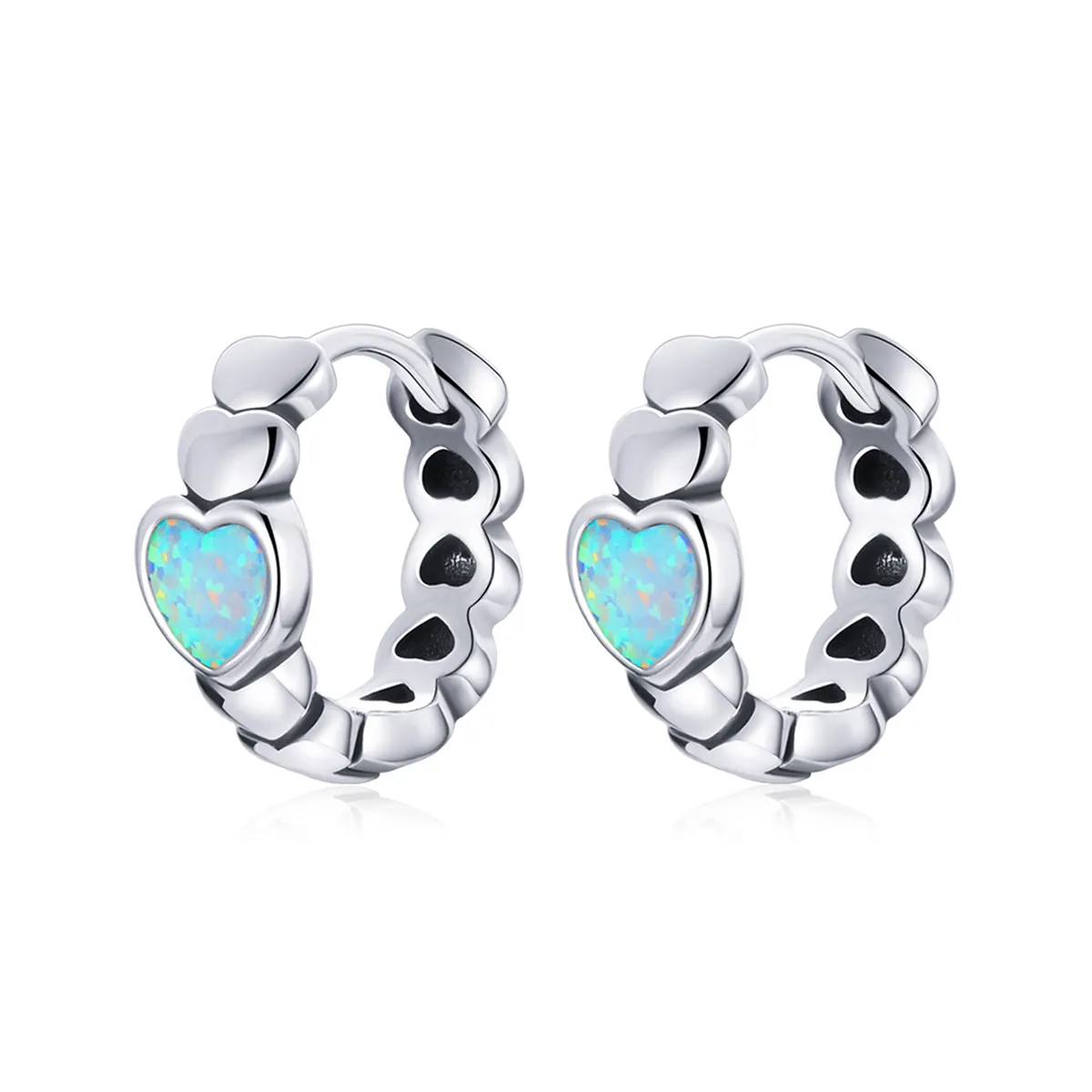 Pandora Style Rainbow Love Hoop øredobber - SCE1137