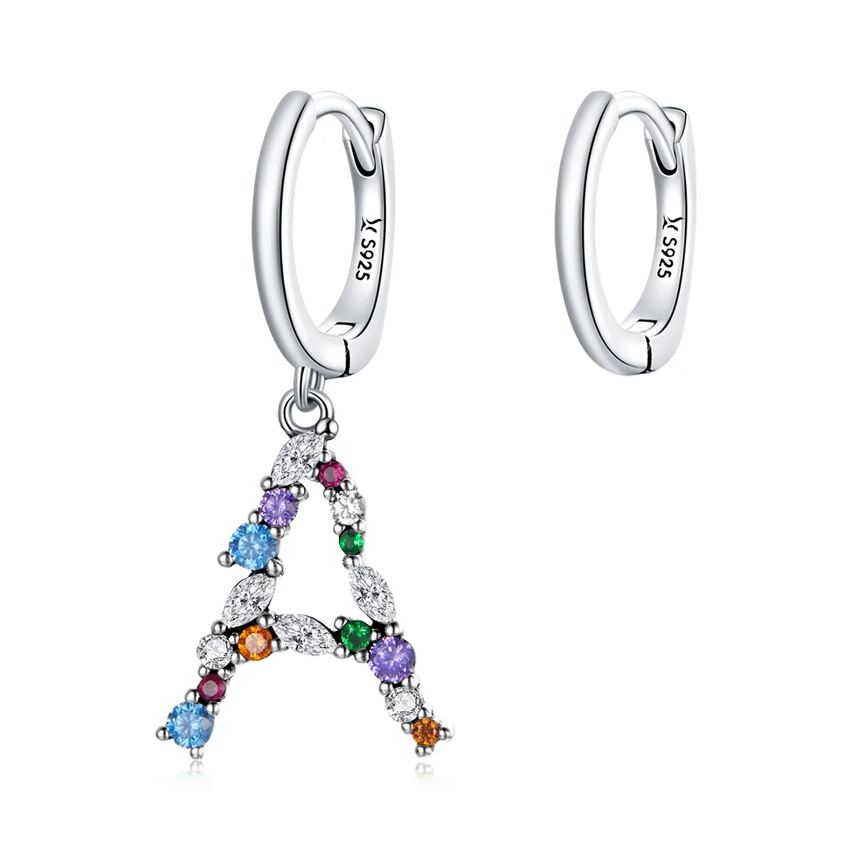 pandora style romantic girl hoop øredobber sce1030