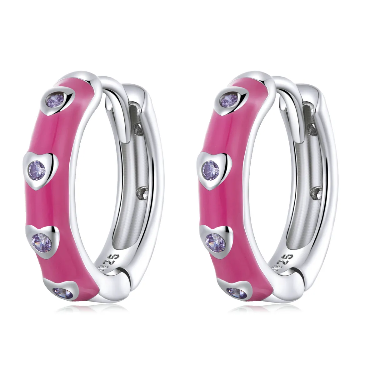 pandora style simple love hoop øredobber bse595