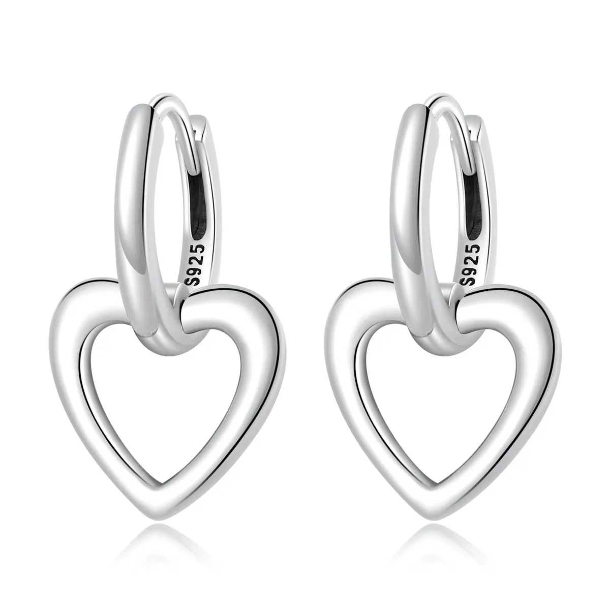 Pandora Style Simple Love Hoop øredobber - SCE1394