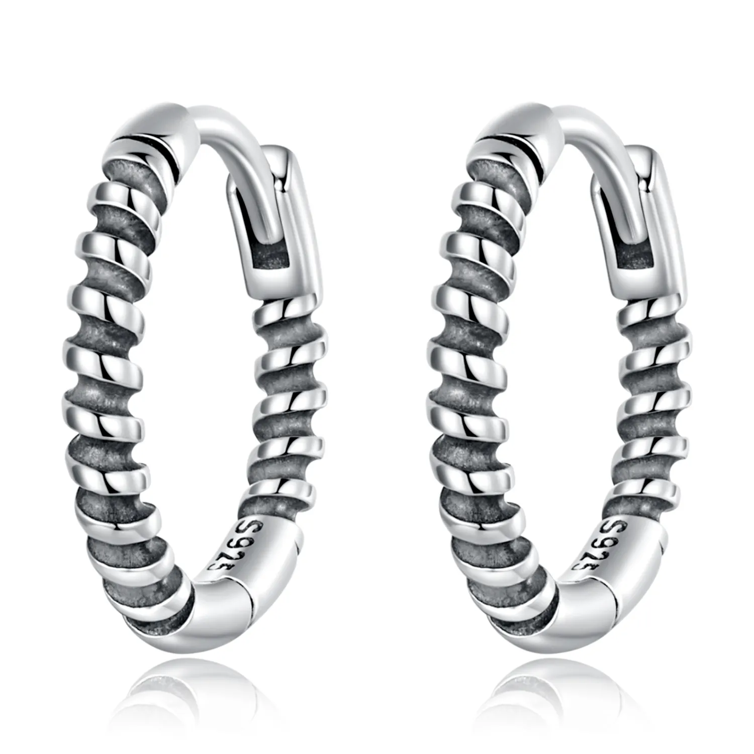 Pandora Style Simple Thread Hoop Earrings - SCE1423