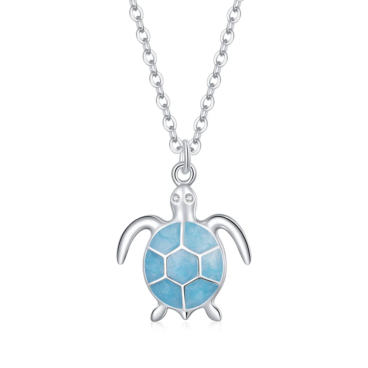 Pandora Style Blue Turtle Necklace - SCN446