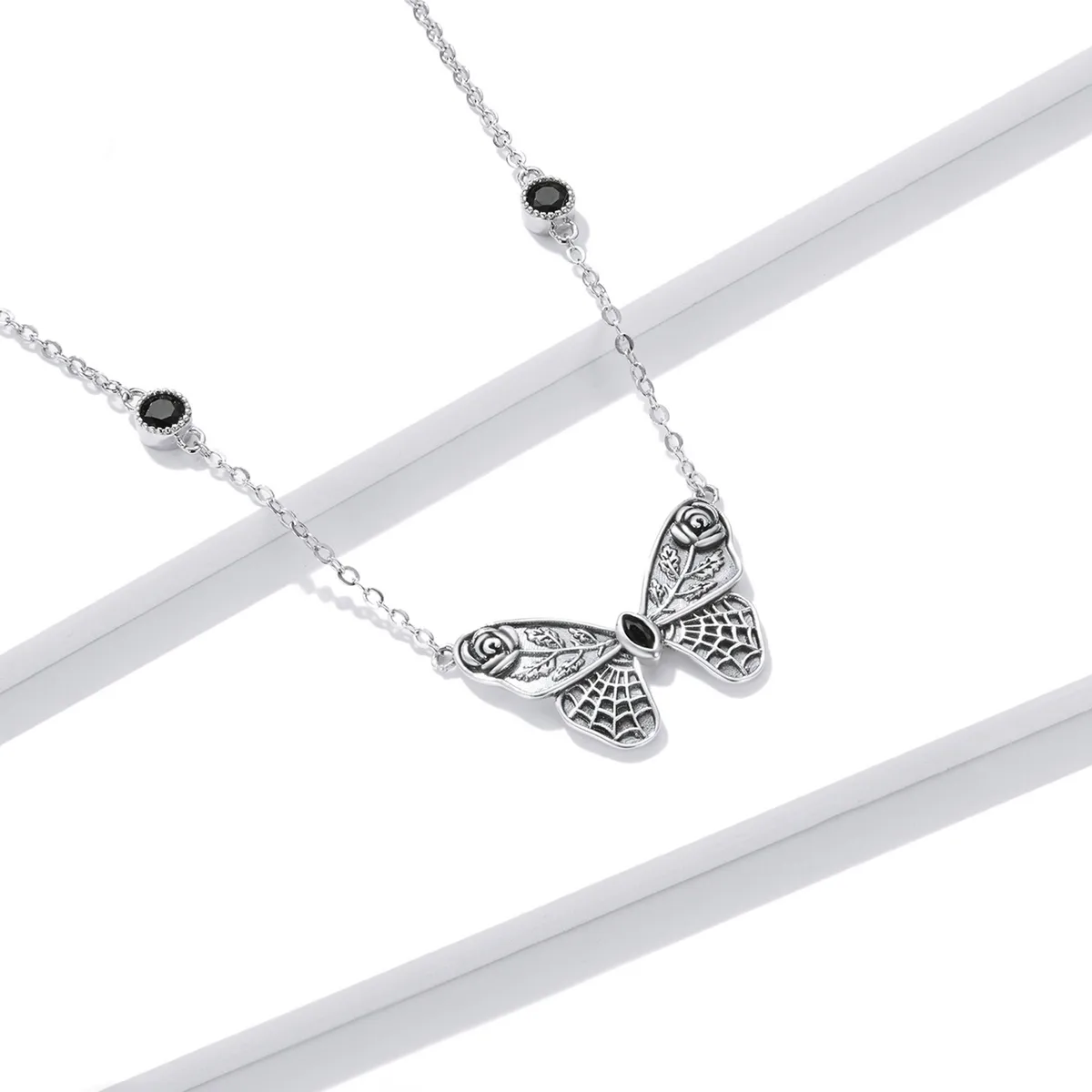 Pandora Style Retro Butterfly Halskjede - BSN235