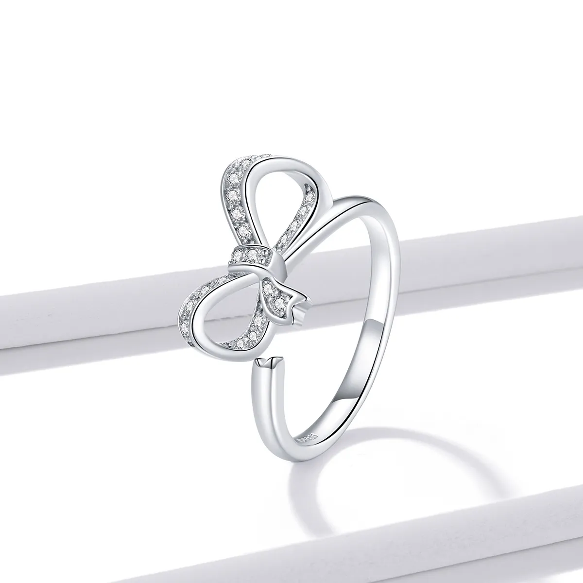 Pandora Style Bue Ribbon Åpen Ring - BSR158