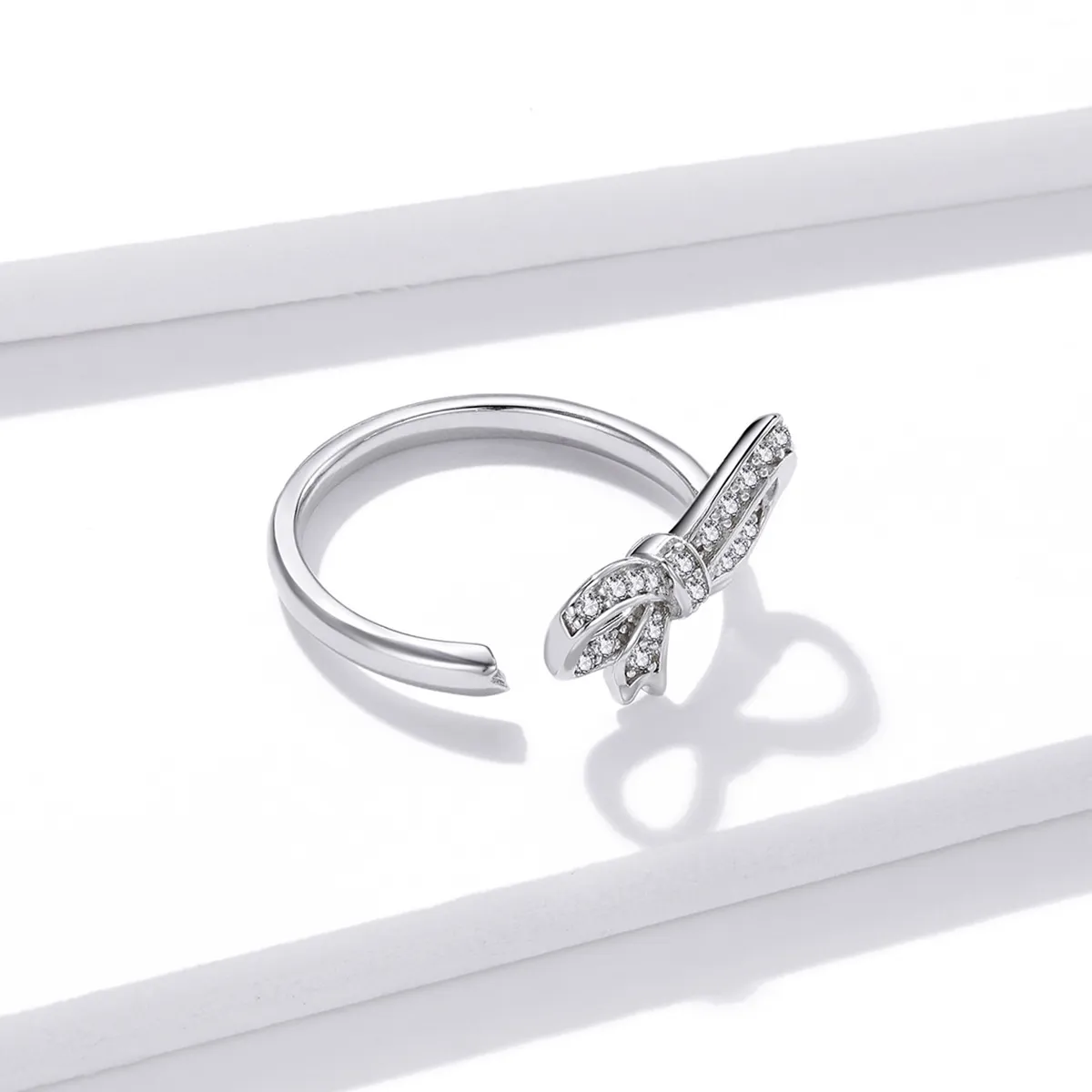 Pandora Style Bue Ribbon Åpen Ring - BSR158