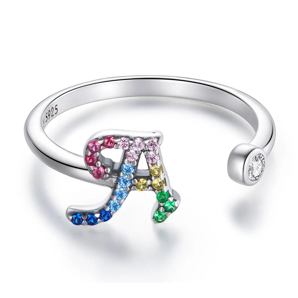 pandora style colorful letter a åpen ring scr723 a