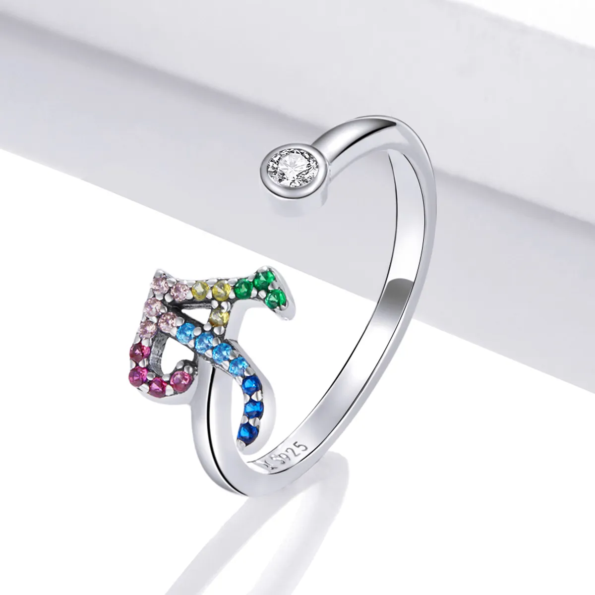 Pandora Style Colorful Letter-A åpen ring - SCR723-A