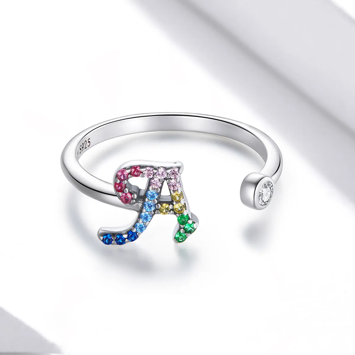 Pandora Style Colorful Letter-A åpen ring - SCR723-A