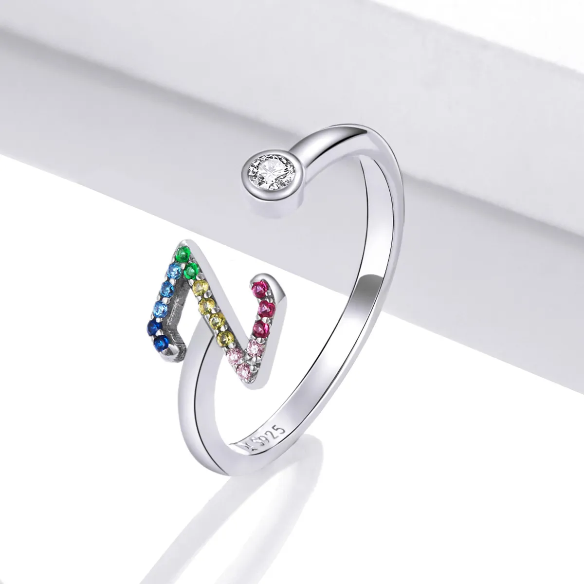 Pandora Style Colorful Letter-Z åpen ring - SCR723-Z