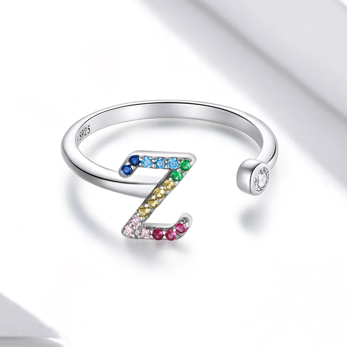 Pandora Style Colorful Letter-Z åpen ring - SCR723-Z