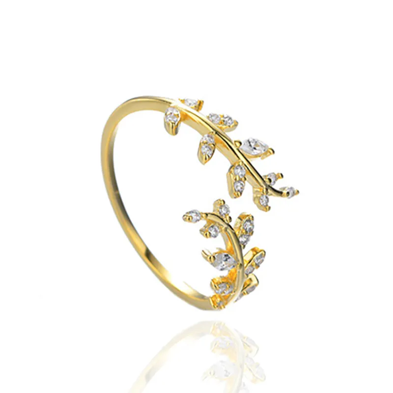 Pandora Style Delicate Leaves Åpen Ring - BSR241-B