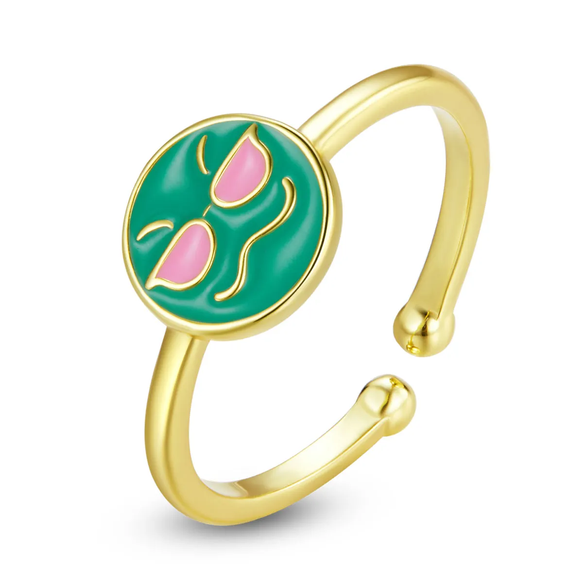 Pandora Style Emoji - Cool Open Ring - SCR737-A